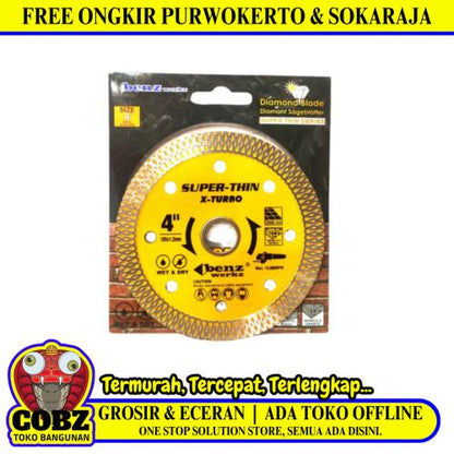 4 IN/BENZWERKZ Turbo Mata Gerinda Potong Keramik Diamond Cutting Wheel