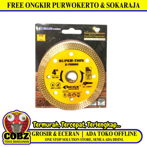 4 IN/BENZWERKZ Turbo Mata Gerinda Potong Keramik Diamond Cutting Wheel