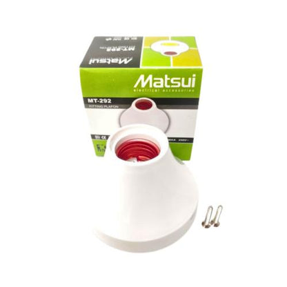 MATSUI 292 Fitting Tempat Lampu Plafon Atap Tempel Bulat Besar Putih