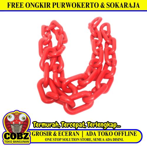 5/16 IN / NM Rantai Plastik PVC Talang Motor Anjing 9 MM Merah Meter