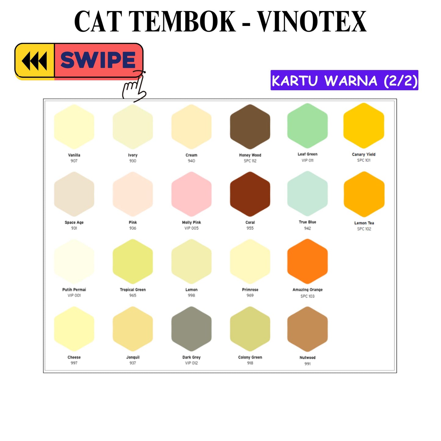 1 KG / VINOTEX STANDARD Cat Tembok Beton Plafon Wall Paint Galon