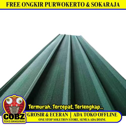 0.3 MM x 75 CM x 5 M / TM Spandek Pasir Gelombang Besar Hijau Lembar