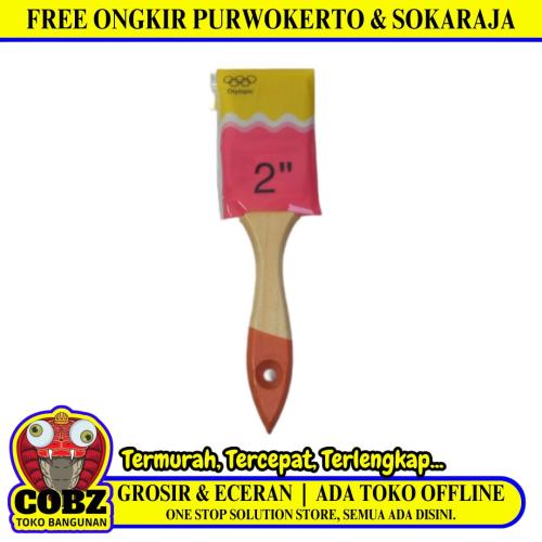 2 IN / OLYMPIC Kuas Cat Tembok Kayu Besi Air Acyrlic Paint Brush