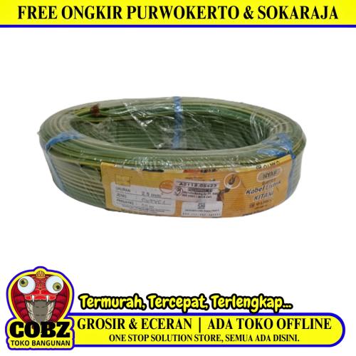 1 INTI x 2.5 MM x 50 M / KITANI NYA F Serabut Kabel Tembaga SNI Kuning Roll