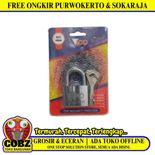40 MM / VICO Gembok Pintu Pagar Padlock Anti Maling Leher Pendek