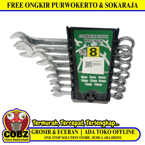8 MM - 19 MM / SUPERMAN Kunci Ring Pas Kombinasi Combination 8 Pcs Set