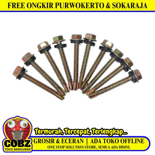 40 MM / TM Roofing Baut Sekrup Atap Baja Ringan Kuning Biji