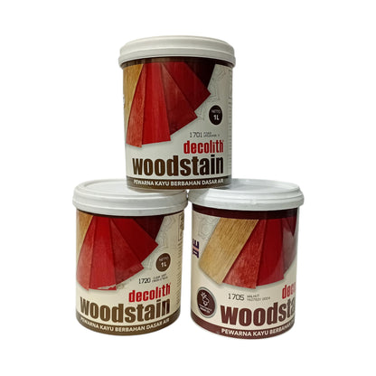 1 KG / DECOLITH WOODSTAIN Cat Vernis Kayu Wood Stain Water Based Paint Galon