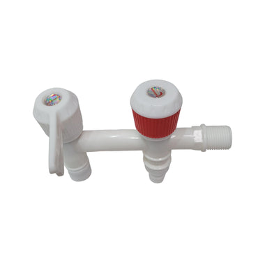 1/2 IN / DASHAYU 01 Kran Air Cabang Double Shower Mesin Cuci PVC