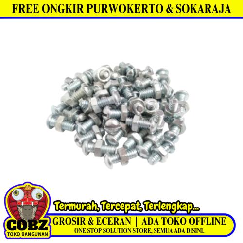 3/16 IN x 1/2 IN / TM Baut Mur Sepeda Ontel Putih Biji