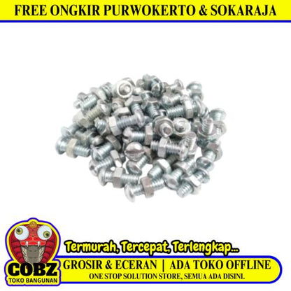 3/16 IN x 1/2 IN / TM Baut Mur Sepeda Ontel Putih Biji