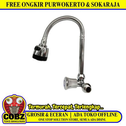 1/2 INCH / NM Kran Angsa Fleksibel Sink BCP Tembok Stainless