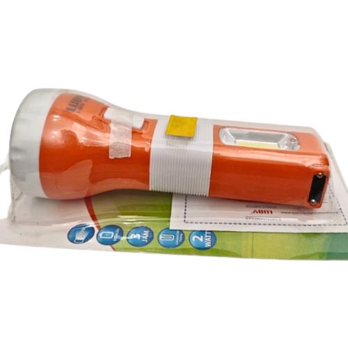 2 WATT + 4 WATT SMD / LUBY L-8879 Senter LED Charge Fitting Colok + Lampu Meja