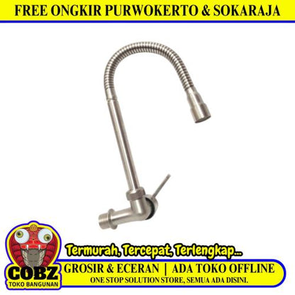 1/2 IN / SKL Kran Angsa Fleksibel Sink BCP Tembok Stainless