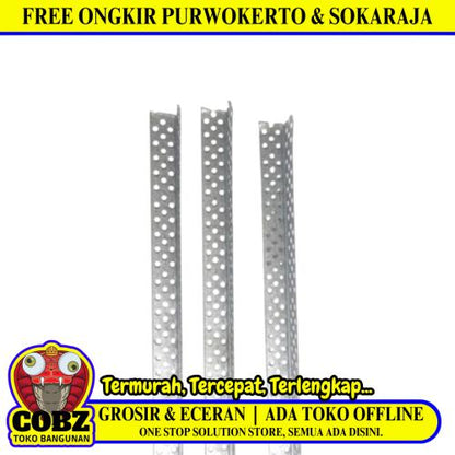 2 CM x 2 CM x 3 M / TM Corner Bead Pelindung Sudutan Gypsum GRC Batang