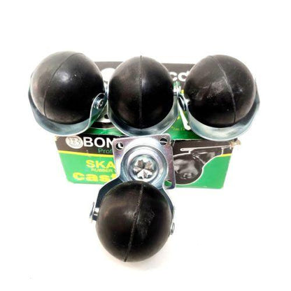 2IN/BONUCCI Roda Hidup Trolly Bulat Plat Karet 48MM Karet 4 Pcs Dus