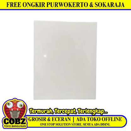 20 CM x 25 CM / ACCURA Keramik Dinding Kamar Mandi Glossy White Dus