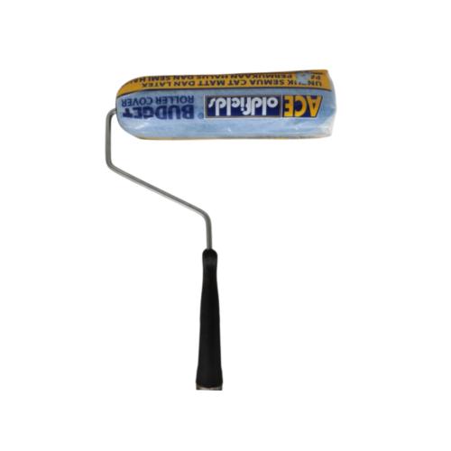 9 INCH / ACE OLDFIELDS Kuas Busa Roll Cat Tembok Kayu Besi Besar + Gagang Set