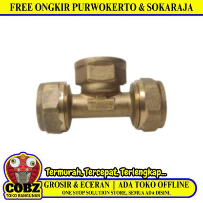 T 20 x 3/4 IN / TM Tee Selang Pex Drat Dalam Ke Pipa Kuningan