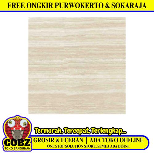 60 CM x 60 CM / SERENITY TRAVERTINE MARFIL Granit Lantai Teras Garasi Matte Dus