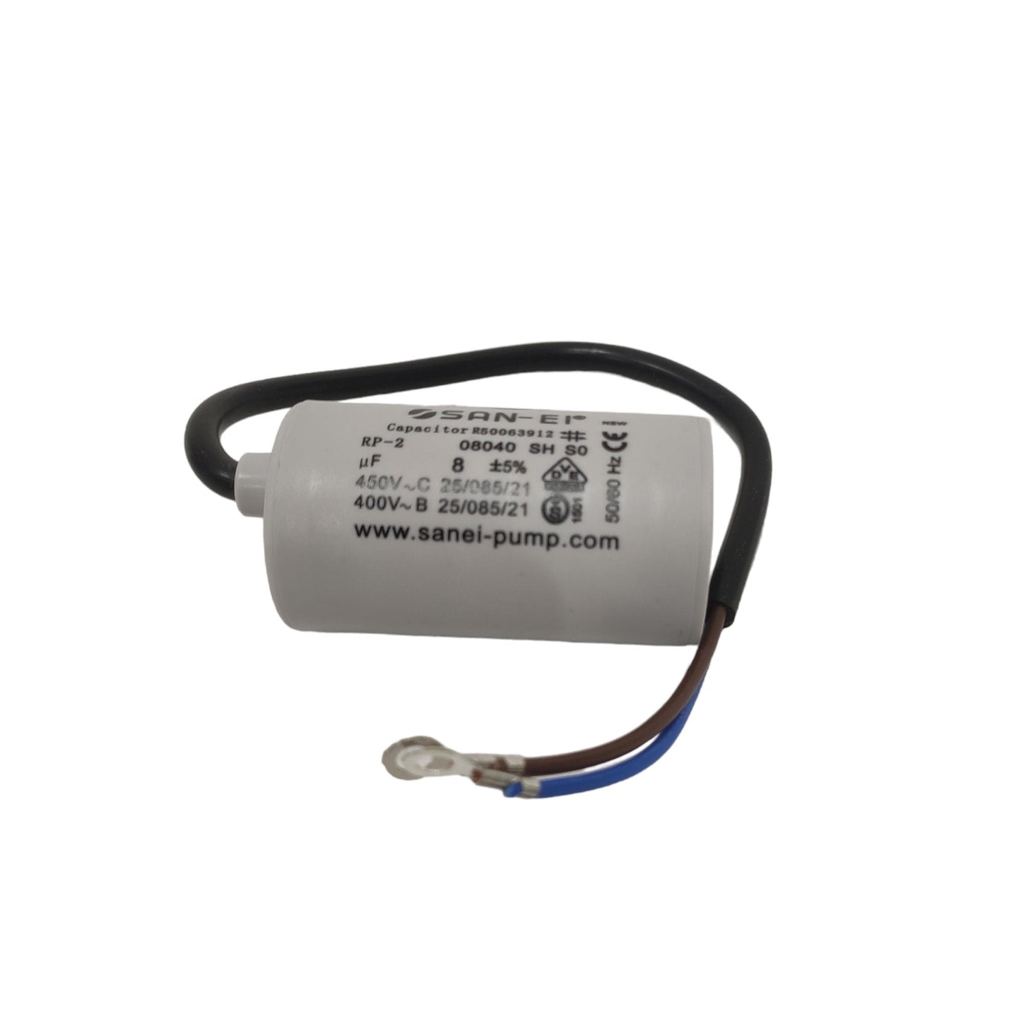 8 OHM / SAN - EI Kapasitor Pompa Air Mesin Cuci Mikro Kabel