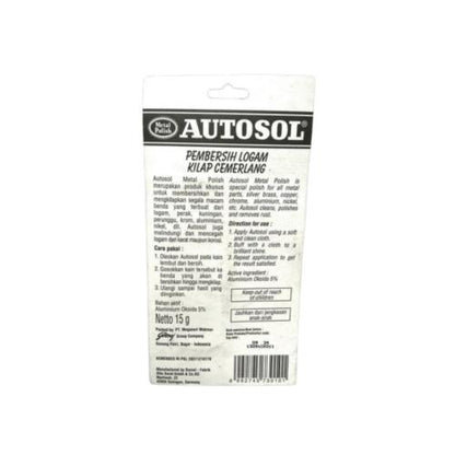 15 G / AUTOSOL Cairan Metal Polished Poles Pengkilap Logam Kusam Tube