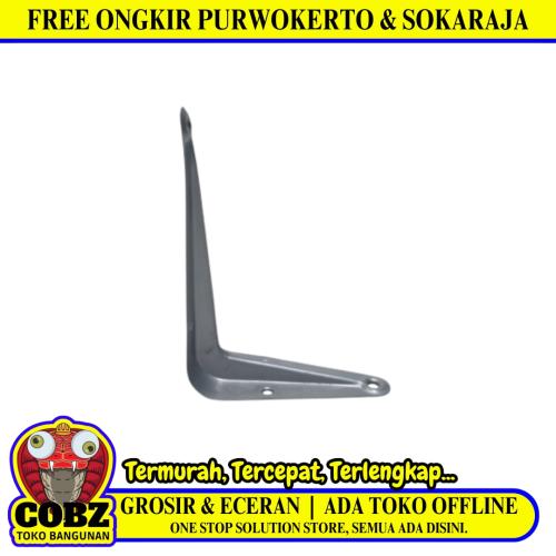 3 IN x  4 IN / TM Siku Rak L Shelf Brackets Penyangga Abu - Abu Tipis
