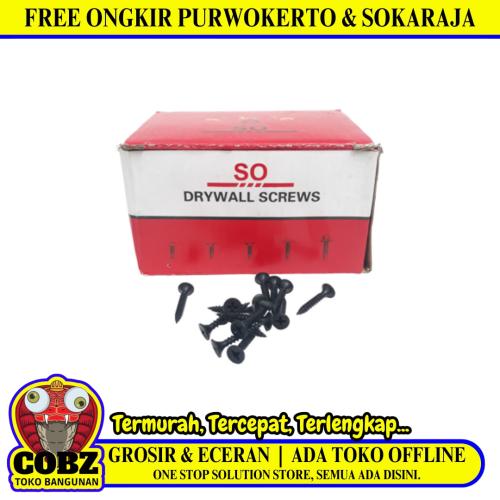 #6 X 1 IN / SO Sekrup Gypsum Screw Plafon Board GRC Hitam Dus