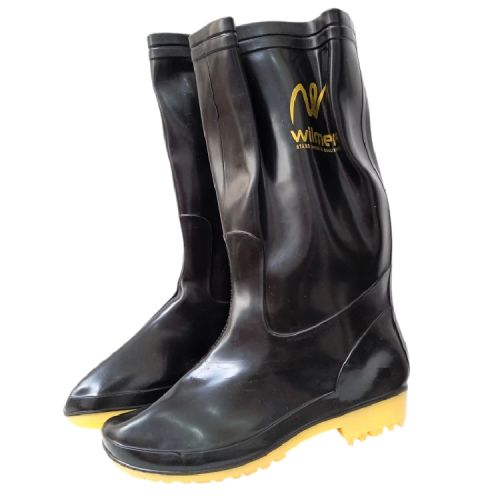 NO 43 / WILMERR Sepatu Boot Kebun Pabrik Proyek Safety Karet Hitam Set