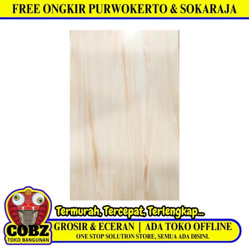 25 CM x 40 CM / UNO ACACIA Keramik Dinding Kamar Mandi Glossy Beige Dus