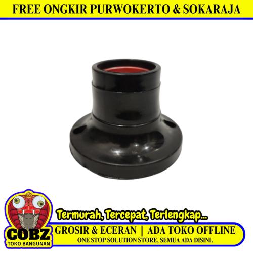 SETKOU Fitting Tempat Lampu Plafon Atap Tempel Bulat Kecil Hitam