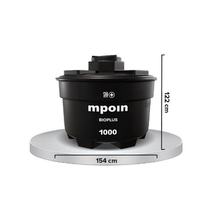 1000 L / M POIN + BIO PLUS B 1000 Septic Tank Sepiteng Tangki PVC Black Granite Set