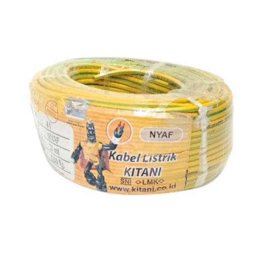 1 INTI x 4 MM x 50 M / KITANI NYA F Serabut Kabel Tembaga SNI Kuning Roll