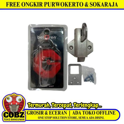 BEIGREN Spring Knife Grendel Kodok Pengunci Jendela Stainless Silver