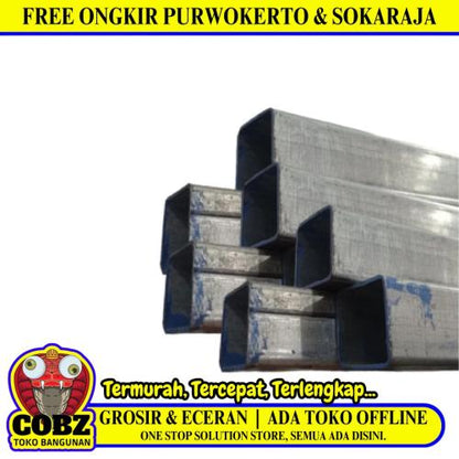 1.6 MM x 4 CM x 6 CM X 6 M / TM Stal Holo Pipa Kotak Galvanis Batang