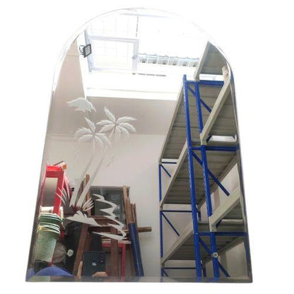 40CM X 60CM / GRAGE Cermin Wastafel Kaca Kamar Mandi 1/2 Bulat Mtf Set