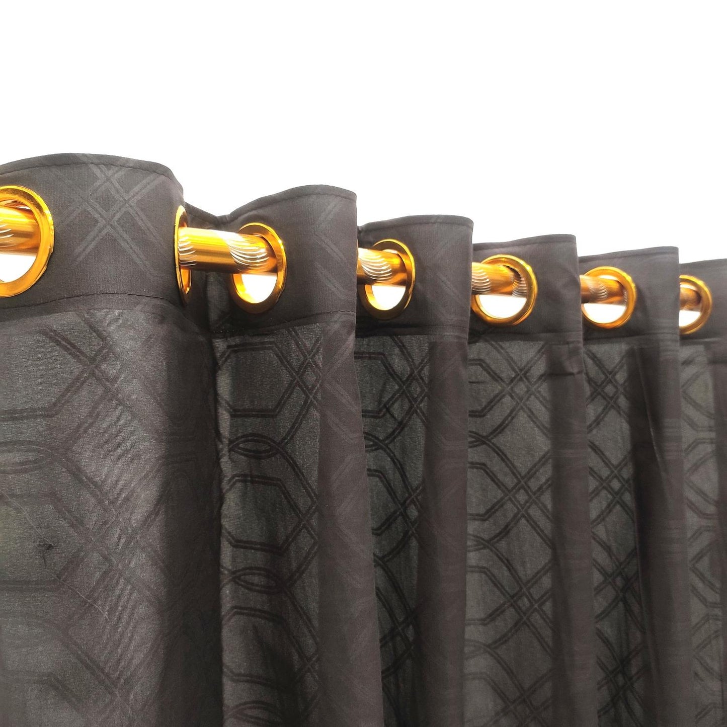 135 CM x 220 CM / COBZ Kain Gorden Ring Minimalis Motif Coklat Tua