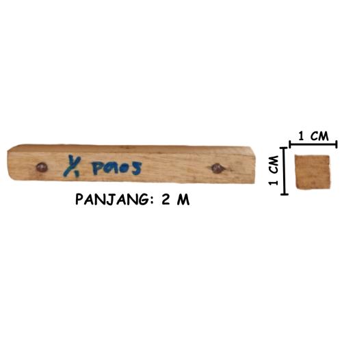 1 CM x 1 CM x 2 CM / NM List Kayu Polos Cermin Pigura Pintu Batang