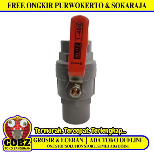 1 IN / BLITZ Stop Kran Polos Ball Valve Engkol Plastik PVC