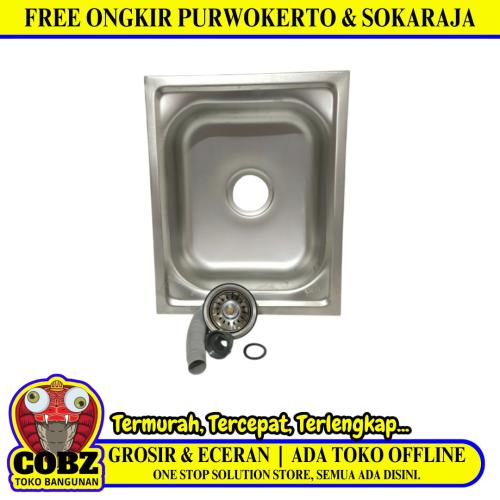 50 CM X 40.5 CM X 11 CM / FAWI Bak Cuci Piring Washbak 1 Lubang + Acc Set