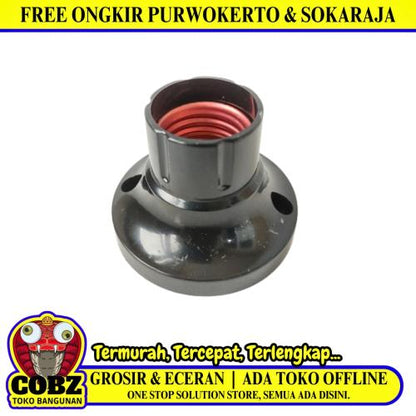 MATSUI Fitting Tempat Lampu Plafon Atap Tempel Bulat Kecil Hitam