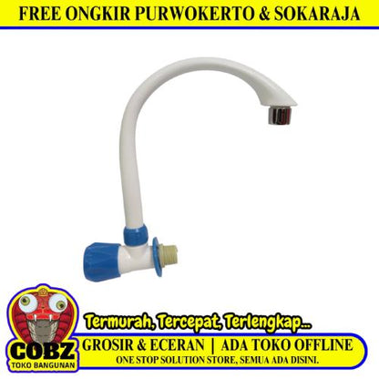 1/2 IN / NEVADA 02 Kran Angsa Sink Bak Cuci Piring Tembok Plastik PVC