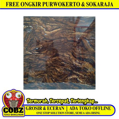 60 CM x 60 CM / COVE BRUNO PERLAMARBLE Granit Lantai Rumah Glossy Dus