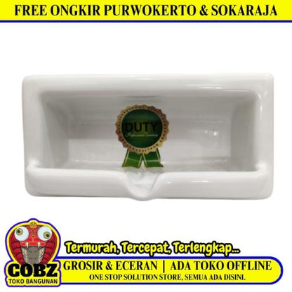 22 CM x 11 CM x 7.2 CM / DUTY SH - 22 Tempat Sabun Tanam Dinding Keramik White