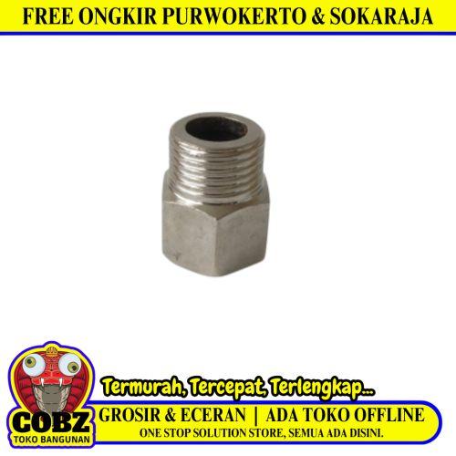 1/2 IN x 2 CM / TM Nepel Sok Kran Drat Luar Dalam Stainless