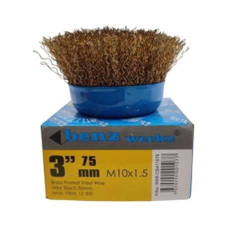 3 IN / BENZ WERKZ Sikat Kawat Mangkok Kuningan Pembersih Karat Kerak