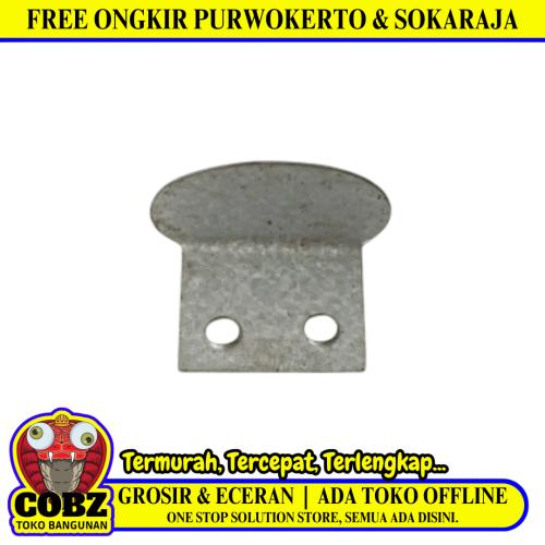 TM Klem Siku L Plat Penjepit Penahan Kaca Cermin Besi Chrome Biji