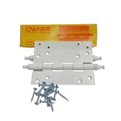 6 IN / OWNER Engsel Kupu Kupu Pintu Jendela Hinge Plastik PVC Putih Set