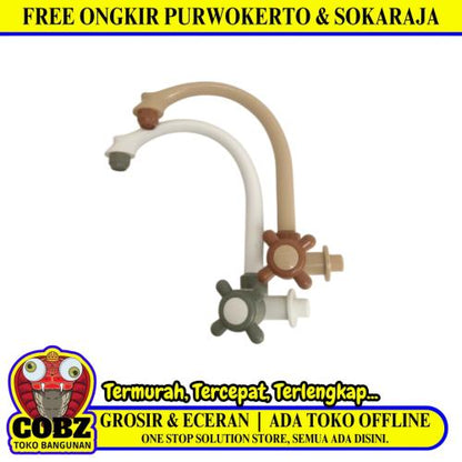 1/2 IN / DOLPHIN Kran Angsa Sink Bak Cuci Piring Tembok Plastik PVC