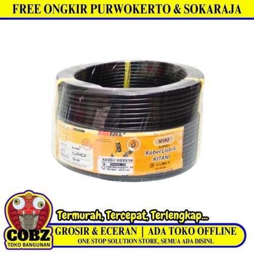 1 INTI x 4 MM x 50 M / KITANI NYA F Serabut Kabel Tembaga SNI Hitam Roll